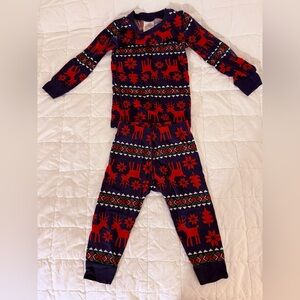 Hanna Andersson Festive Red and Blue 2T Pajama Set